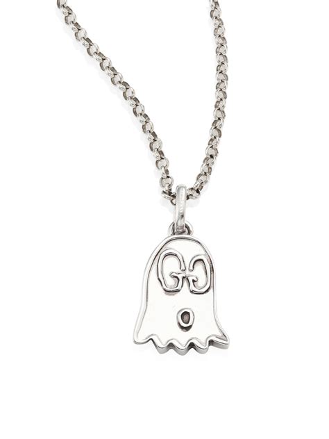 gucci chain with pendant|guccighost pendant necklace in silver.